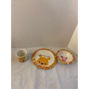 Disney store feeding set pooh and friends plate‎ bowls cup